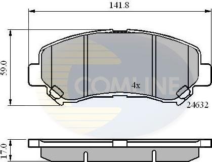 Comline CBP01577 - Тормозные колодки, дисковые, комплект autospares.lv