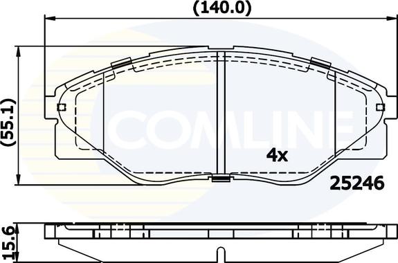 Comline CBP01660 - Тормозные колодки, дисковые, комплект autospares.lv