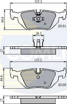 Comline CBP0166 - Тормозные колодки, дисковые, комплект autospares.lv