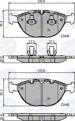 Comline CBP01609 - Тормозные колодки, дисковые, комплект autospares.lv