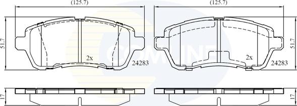 Comline CBP01618 - Тормозные колодки, дисковые, комплект autospares.lv