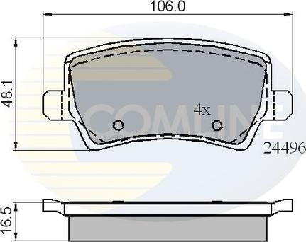 Comline CBP01613 - Тормозные колодки, дисковые, комплект autospares.lv