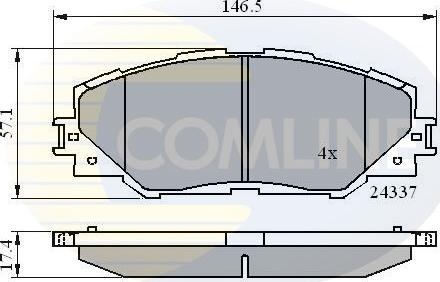 Comline CBP01625 - Тормозные колодки, дисковые, комплект autospares.lv