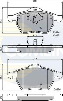 Comline CBP01092 - Тормозные колодки, дисковые, комплект autospares.lv