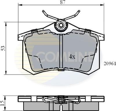 Comline CBP0108 - Тормозные колодки, дисковые, комплект autospares.lv