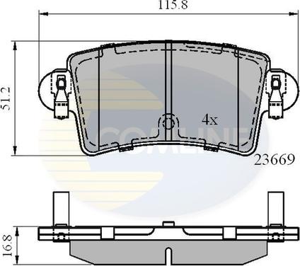 Comline CBP01036 - Тормозные колодки, дисковые, комплект autospares.lv