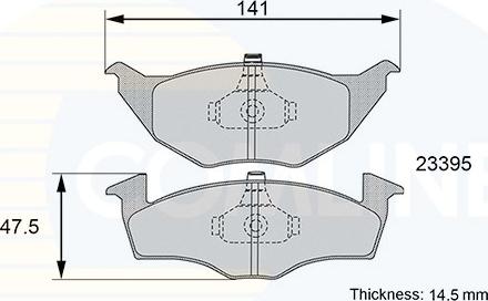 Comline CBP01144 - Тормозные колодки, дисковые, комплект autospares.lv