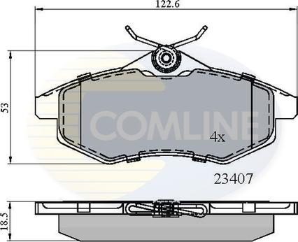 Comline CBP01145 - Тормозные колодки, дисковые, комплект autospares.lv