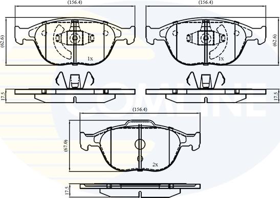 Comline CBP01150 - Тормозные колодки, дисковые, комплект autospares.lv