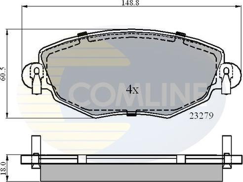 Comline CBP01110 - Тормозные колодки, дисковые, комплект autospares.lv