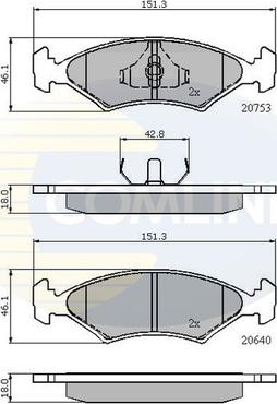 Comline CBP0118 - Тормозные колодки, дисковые, комплект autospares.lv