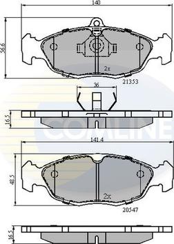 Comline CBP0134 - Тормозные колодки, дисковые, комплект autospares.lv