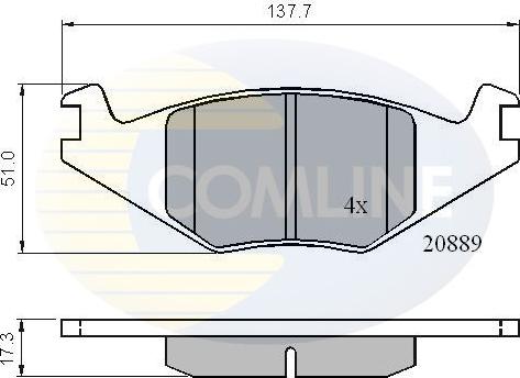 Comline CBP0136 - Тормозные колодки, дисковые, комплект autospares.lv