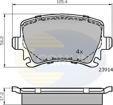 Comline CBP01284 - Тормозные колодки, дисковые, комплект autospares.lv