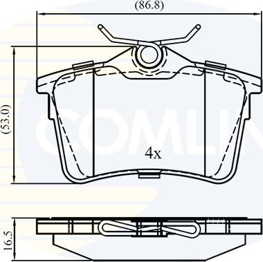 Comline CBP01797 - Тормозные колодки, дисковые, комплект autospares.lv