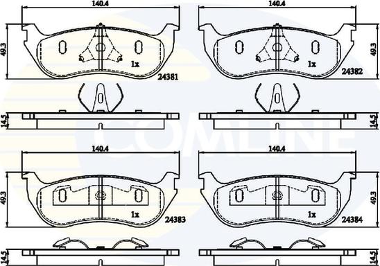 Comline CBP01751 - Тормозные колодки, дисковые, комплект autospares.lv