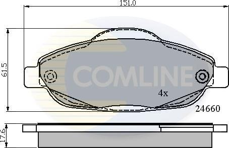 Comline CBP01765 - Тормозные колодки, дисковые, комплект autospares.lv