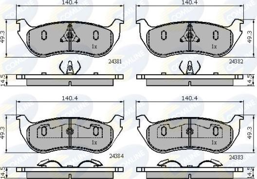 Comline CBP01763 - Тормозные колодки, дисковые, комплект autospares.lv