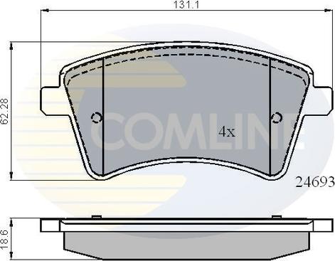 Comline CBP01707 - Тормозные колодки, дисковые, комплект autospares.lv