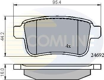 Comline CBP01715 - Тормозные колодки, дисковые, комплект autospares.lv