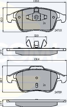 Comline CBP01725 - Тормозные колодки, дисковые, комплект autospares.lv