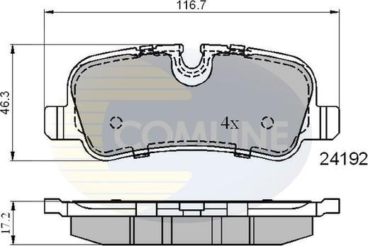 Comline CBP01726 - Тормозные колодки, дисковые, комплект autospares.lv