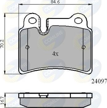 Comline CBP01728 - Тормозные колодки, дисковые, комплект autospares.lv