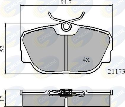 Comline CBP0361 - Тормозные колодки, дисковые, комплект autospares.lv