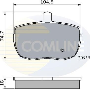 Comline CBP0319 - Тормозные колодки, дисковые, комплект autospares.lv