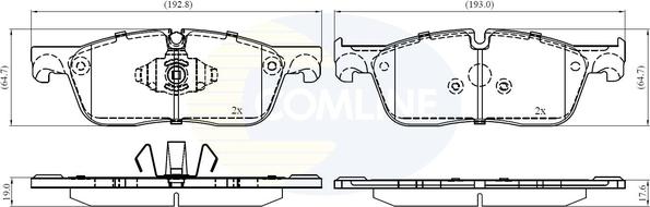 Comline CBP02446 - Тормозные колодки, дисковые, комплект autospares.lv