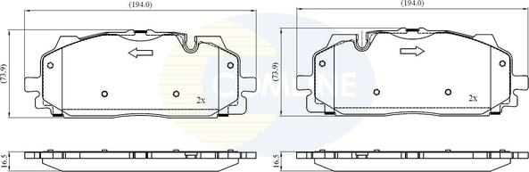 Comline CBP02443 - Тормозные колодки, дисковые, комплект autospares.lv