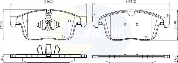 Comline CBP02459 - Тормозные колодки, дисковые, комплект autospares.lv