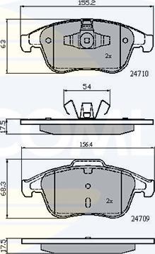 Comline CBP02001 - Тормозные колодки, дисковые, комплект autospares.lv