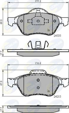 Comline CBP02017 - Тормозные колодки, дисковые, комплект autospares.lv