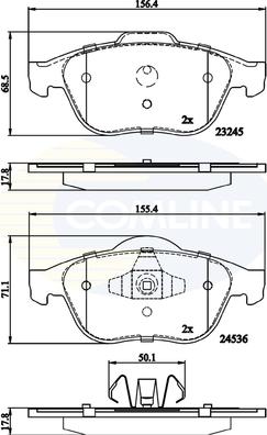 Comline CBP02020 - Тормозные колодки, дисковые, комплект autospares.lv