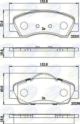 Comline CBP02199 - Тормозные колодки, дисковые, комплект autospares.lv