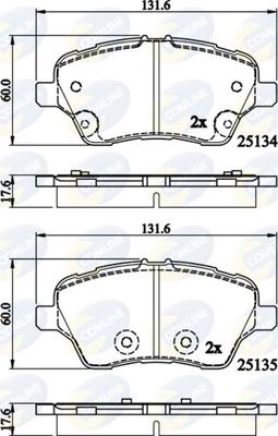 Comline CBP02197 - Тормозные колодки, дисковые, комплект autospares.lv