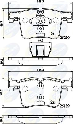 Comline CBP02149 - Тормозные колодки, дисковые, комплект autospares.lv