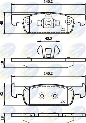 Comline CBP02144 - Тормозные колодки, дисковые, комплект autospares.lv