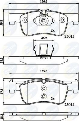 Comline CBP02148 - Тормозные колодки, дисковые, комплект autospares.lv