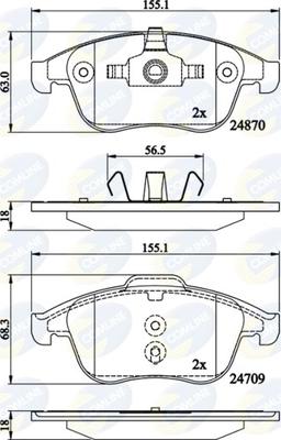 Comline CBP02162 - Тормозные колодки, дисковые, комплект autospares.lv