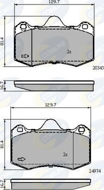 Comline CBP02107 - Тормозные колодки, дисковые, комплект autospares.lv