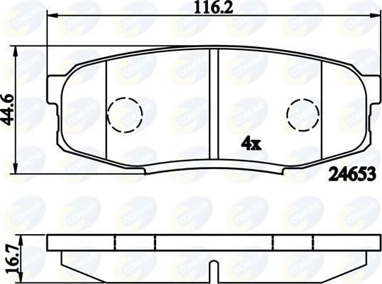 Comline CBP02124 - Тормозные колодки, дисковые, комплект autospares.lv