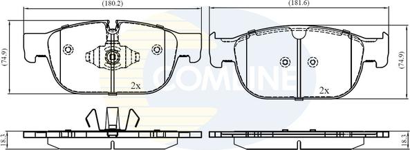 Comline CBP02399 - Тормозные колодки, дисковые, комплект autospares.lv