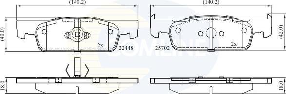 Comline CBP02398 - Тормозные колодки, дисковые, комплект autospares.lv