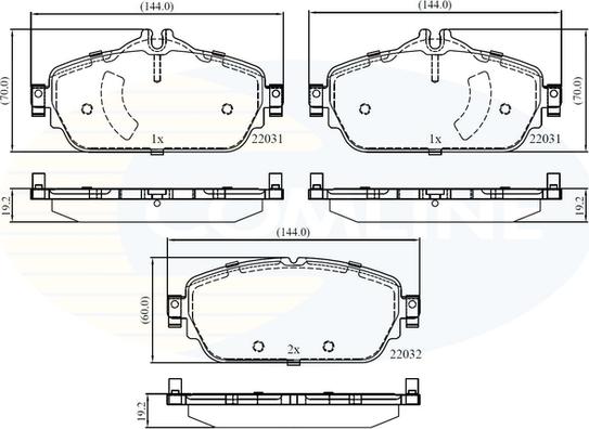 Comline CBP02346 - Тормозные колодки, дисковые, комплект autospares.lv