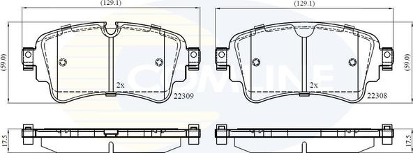 Comline CBP02362 - Тормозные колодки, дисковые, комплект autospares.lv