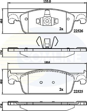 Comline CBP02316 - Тормозные колодки, дисковые, комплект autospares.lv