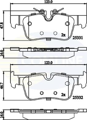 Comline CBP02318 - Тормозные колодки, дисковые, комплект autospares.lv