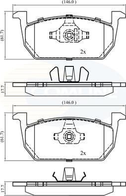 Comline CBP02389 - Тормозные колодки, дисковые, комплект autospares.lv